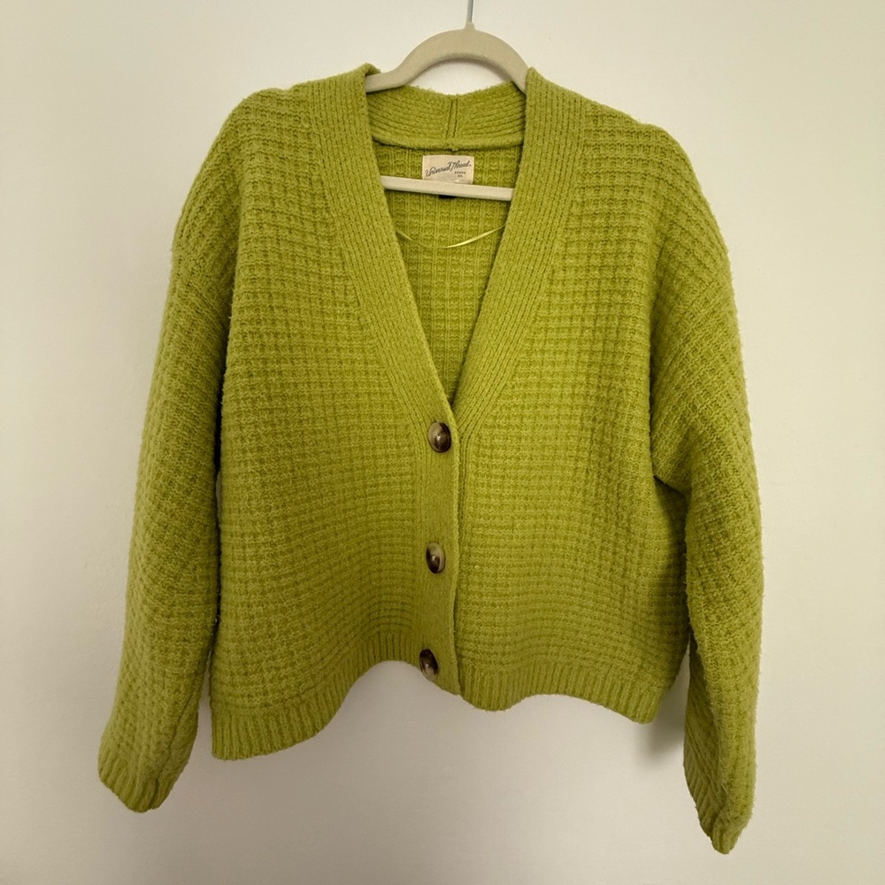 Green Button-Up Women Sweater